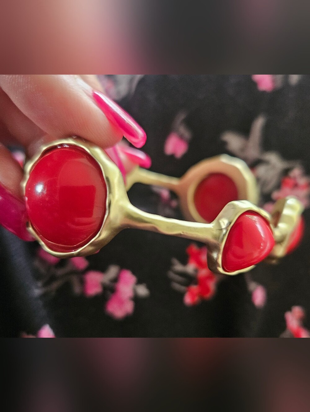 Red Bangle Bracelet, Brass Bangle L, Womens Gifts, Womens Bracelet